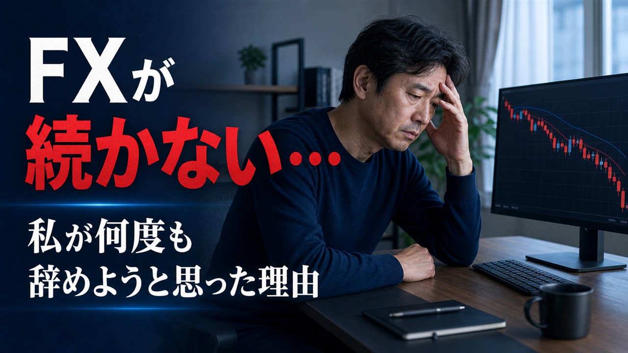 FXが続かず、下落チャートを前に今後の取引を考える男性のイメージ