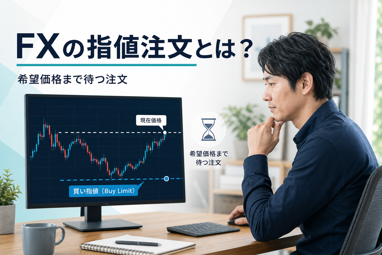 FXの指値注文で希望価格を設定して待つ仕組み