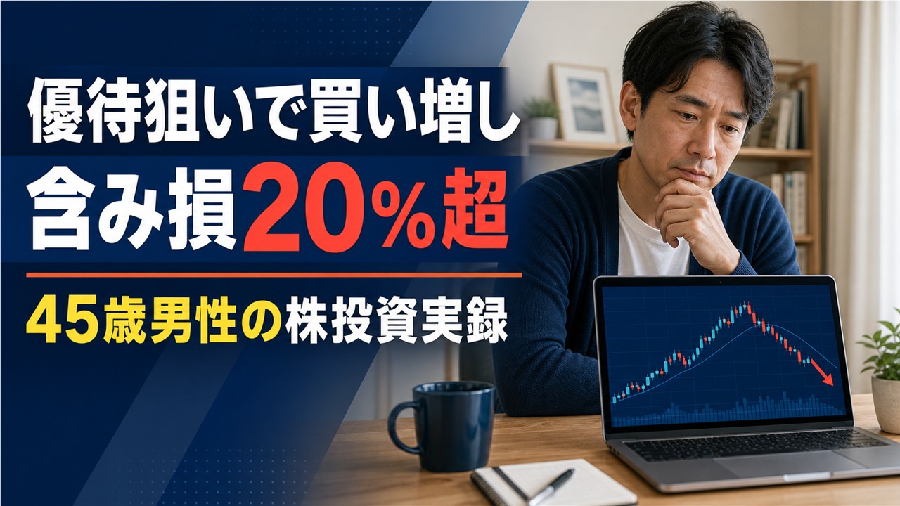 株の買い増し失敗体験談で含み損20％超を確認する45歳男性
