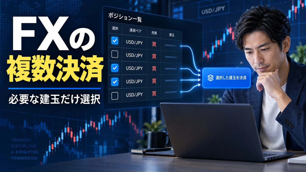 FXの複数決済で必要な建玉だけ選択する投資家